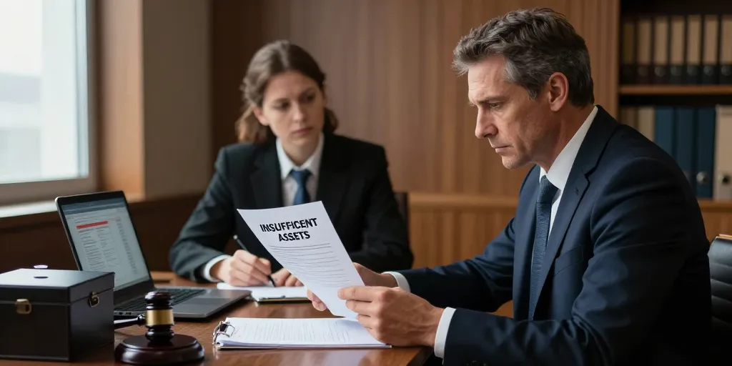 clôture pour insuffisance d'actifs